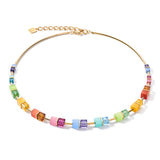 Graduated Cube Necklace in Multi Colours