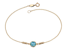 Gold and Blue Topaz Bracelet
