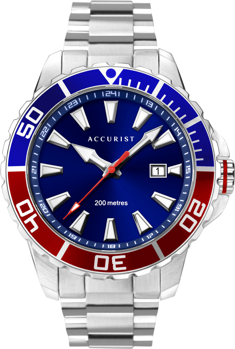 Blue and Red Mens Divers Watch – ashore jewellery1