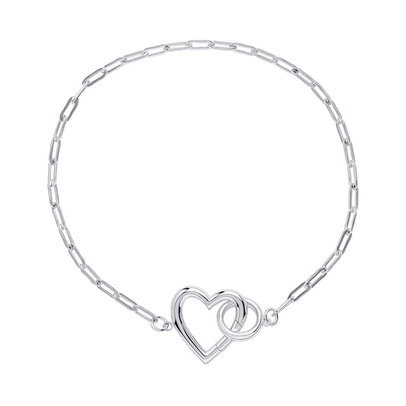 Linked Heart Silver Bracelet