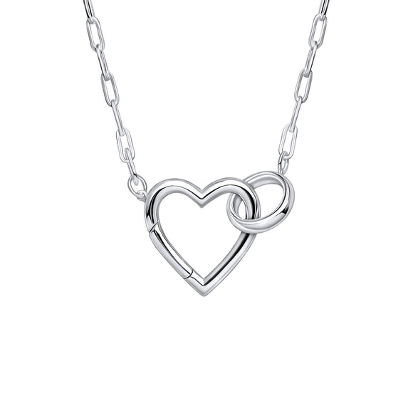 Linked Heart Silver Necklace