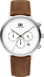 Modern Brown Leather Mens Watch