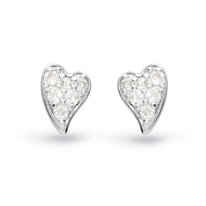 White Topaz Heart Earrings