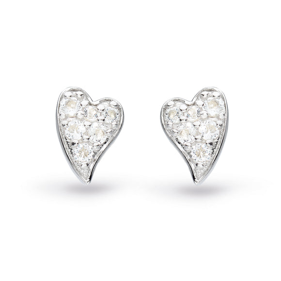 White Topaz Heart Earrings