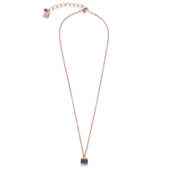 Multicolured Crystal Cube Necklace