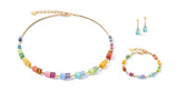 Graduated Cube Necklace in Multi Colours