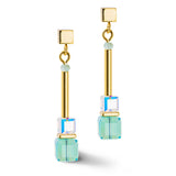 Seven Cube Crystal Necklace in Aqua Green/ Blue