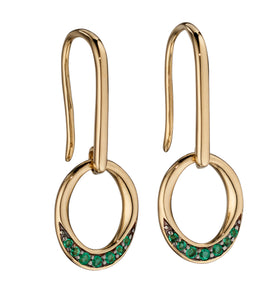 Gold and Emerald Earrings