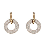 Gold and Diamond Open Circle Earrings