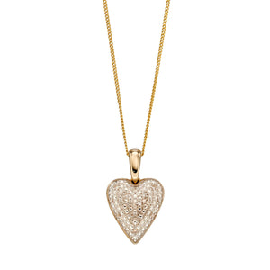 Diamond Pave  Heart Pendant Necklace