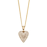 Diamond Pave  Heart Pendant Necklace