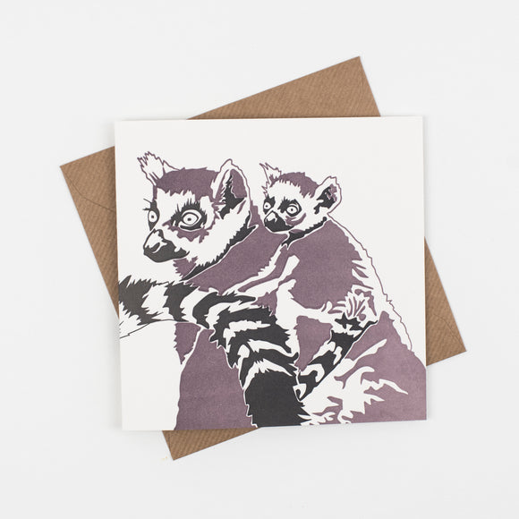 Luxury Wild Card - Lemur and Baby