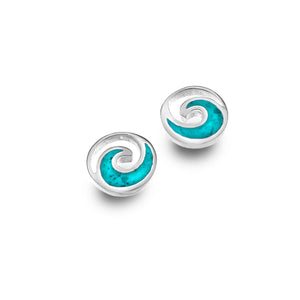 Turquoise Silver Wave Earrings