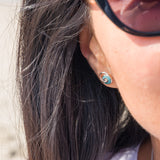 Turquoise Silver Wave Earrings