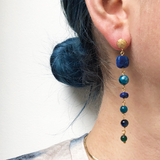 Talia Stud, Semi-Precious Long Drop Earrings