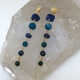 Talia Stud, Semi-Precious Long Drop Earrings