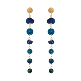 Talia Stud, Semi-Precious Long Drop Earrings