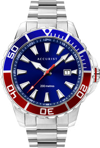 Blue and Red Mens Divers Watch